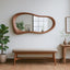 Solid Walnut Asymmetrical Mirror, Organic Modern Entryway Wall Art
