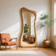 Asymmetrical Oak Full Length Mirror: Modern Organic Wall Decor