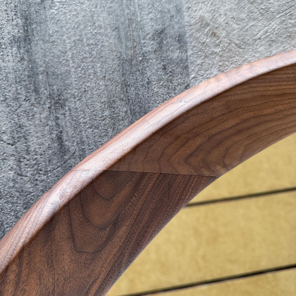 Solid Walnut Asymmetrical Mirror, Organic Mid Century Modern Bathroom Wood Mirror
