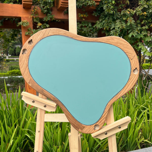 Asymmetrical Oak Wood Mirror, Organic Modern Bathroom Wall Mirror