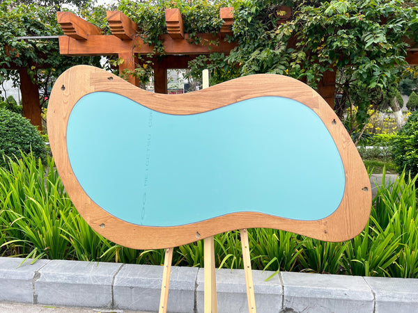 Handmade Oak Asymmetrical Mirror, Organic Modern Entryway Wall Art