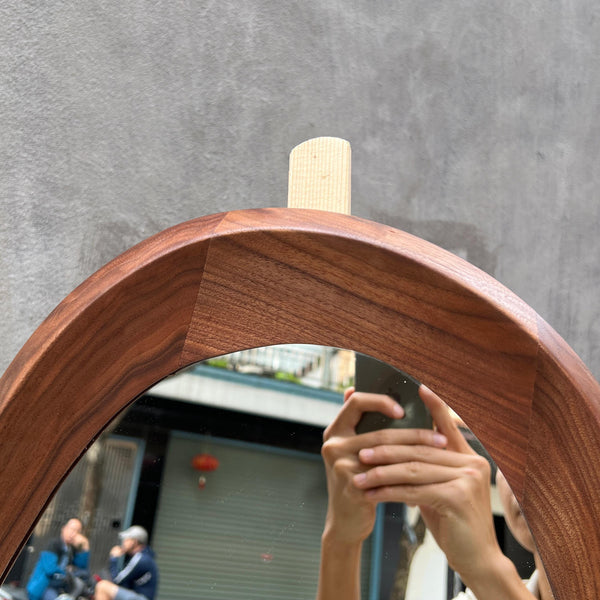 Walnut Asymmetrical Mirror – Organic Modern Wall Art & Decor