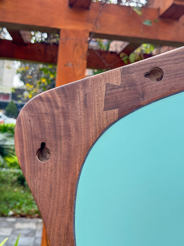 Asymmetrical Walnut Full Length Mirror: Mid-Century Modern Rustic Decor