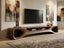 Organic Walnut Solid Wood TV Stand, Mid Century Modern Media Console