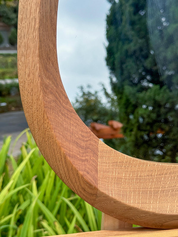 Real Oak Asymmetrical Mirror – Organic Modern Wall Art & Decor