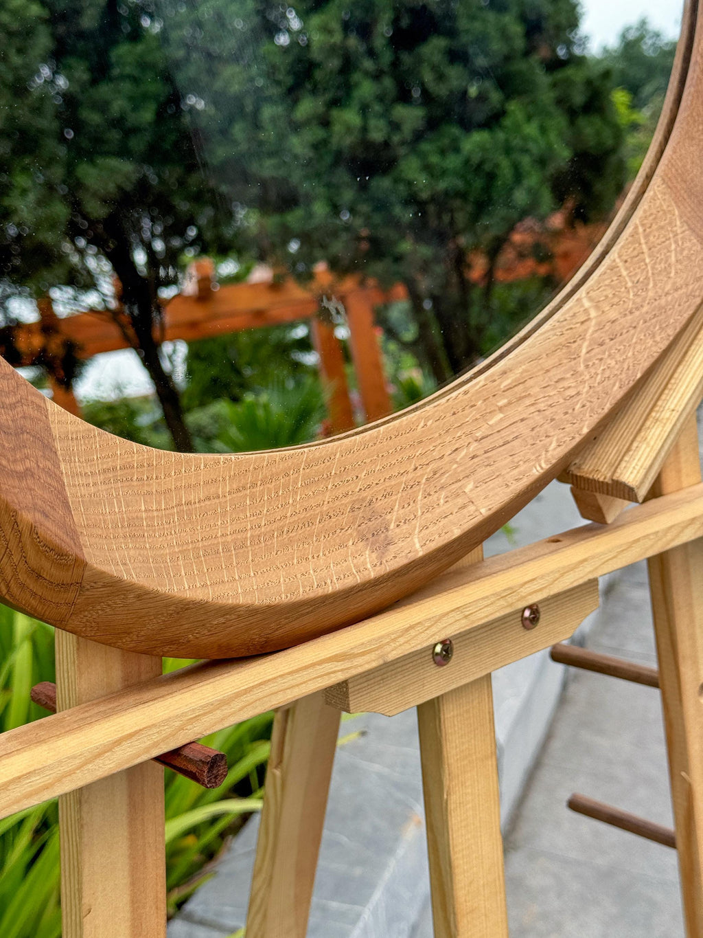 Real Oak Asymmetrical Mirror – Organic Modern Wall Art & Decor