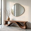 Handmade Solid Walnut Bench, Sculptural Mid-Century Modern Entryway Seating