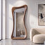 Asymmetrical Walnut Full Length Mirror, Organic Mid Century Modern Wood Frame