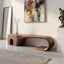 Handmade Walnut Bench – Mid-Century Modern Sculptural Entryway Bench