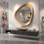 Asymmetrical Oak Wood Frame Mirror: Home and Wall Decor, Vanity, Bathroom,  Mirror