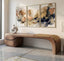 Handmade Artistic Solid Walnut Bench: Sculptural Mid-Century Modern Art Design