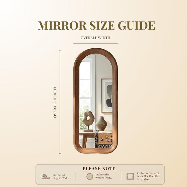 Solid Walnut Asymmetrical Mirror Set, Organic Modern Entryway Wall Art