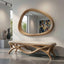 Oak Asymmetrical Mirror, Organic Modern Entryway Wall Art